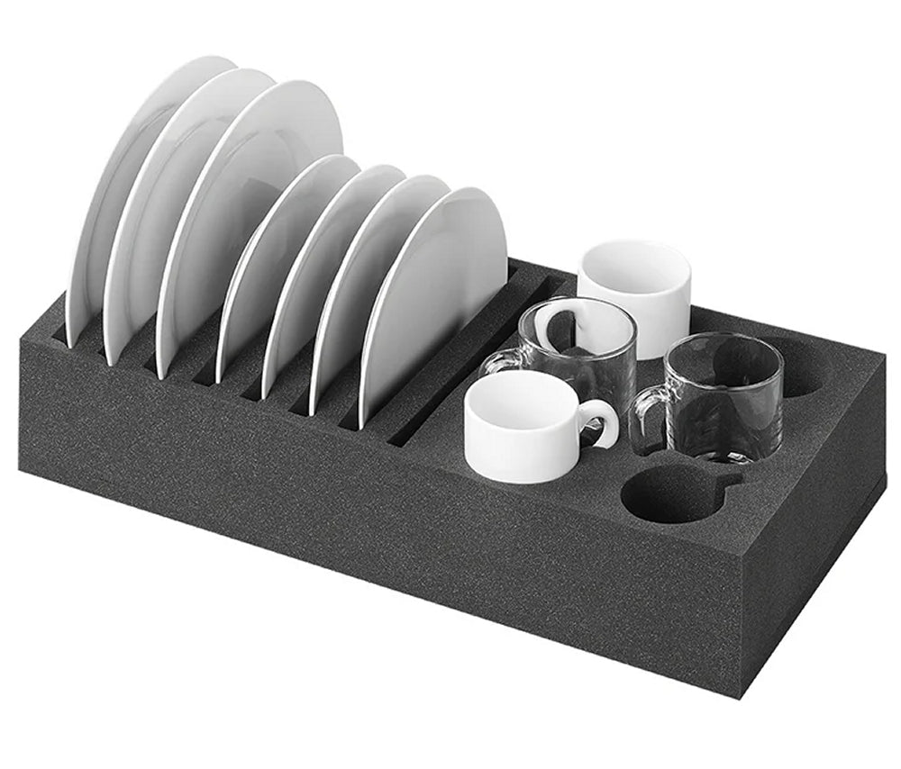 ProPlus 761472PMV02 Geschirrhalter aus weichem Schaum für 8 Teller & 6 Tassen
