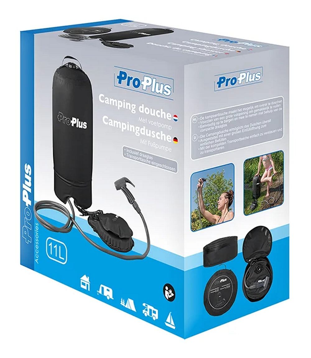 ProPlus 770407 Campingdusche 11L mit Fußpumpe Reisedusche