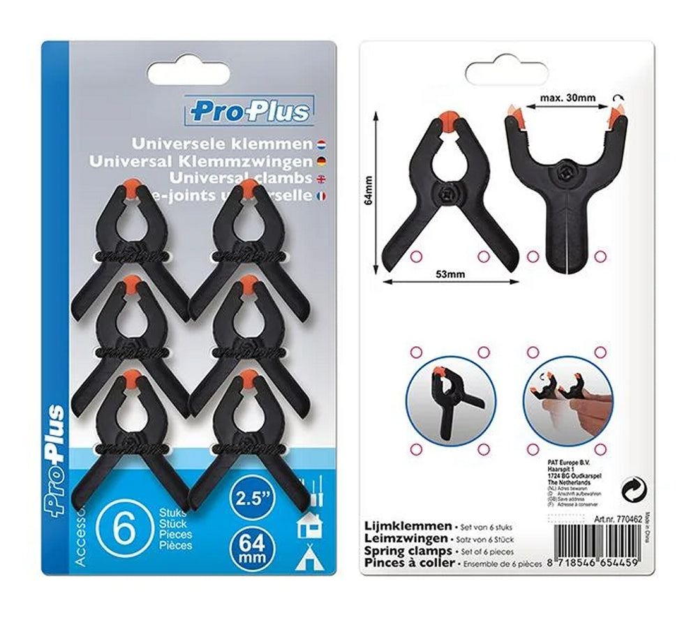 ProPlus 770462 Satz Universal Klemmzwingen 6 teilig Leimzwingen