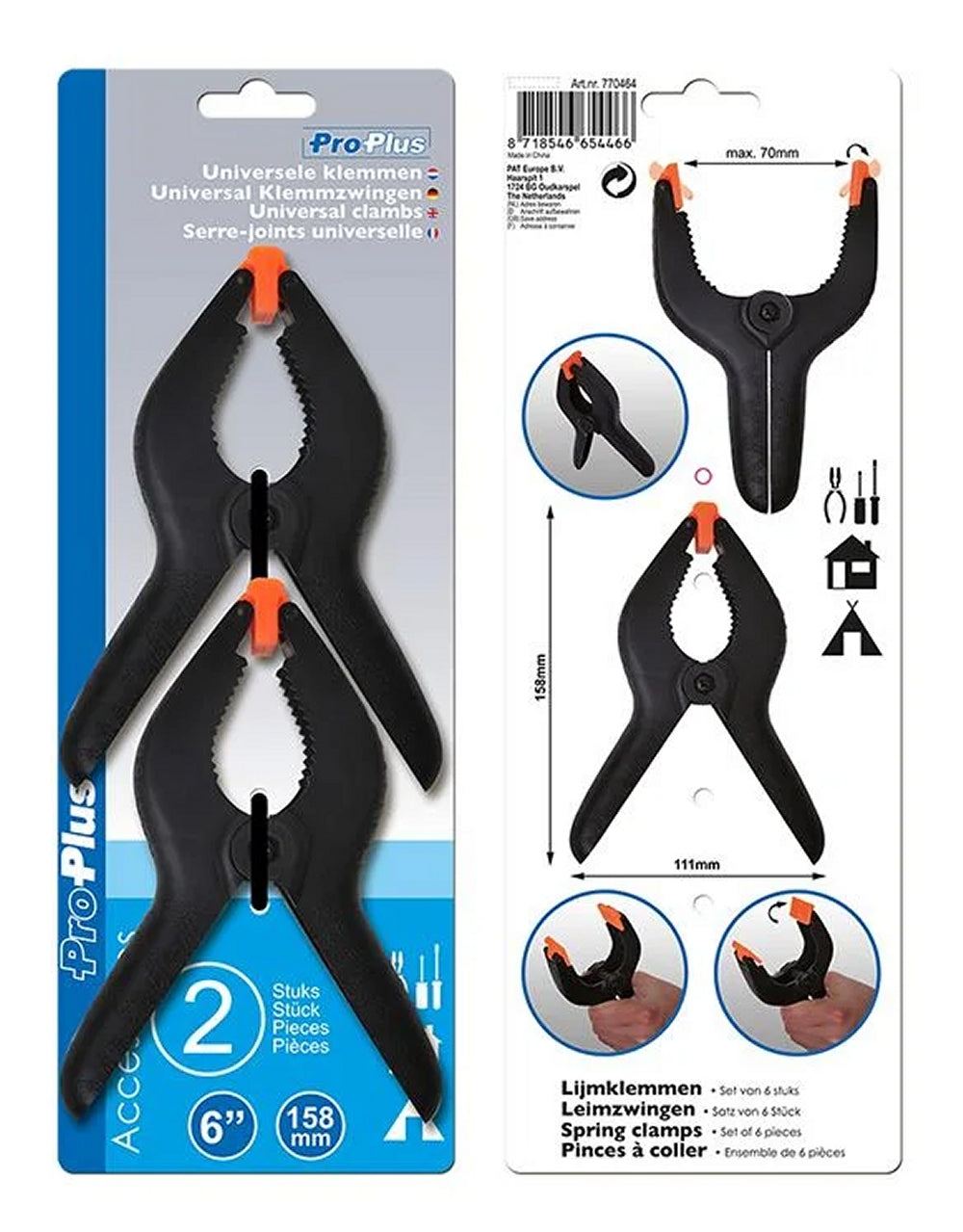 ProPlus 770464 Paar Universal Klemmzwingen Leimzwingen