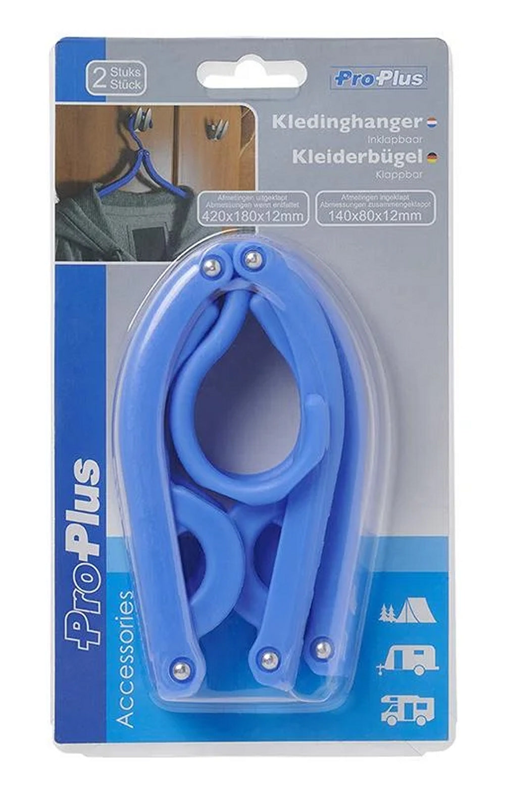 ProPlus 770546 2 Stück Kleiderbügel klappbar Camping