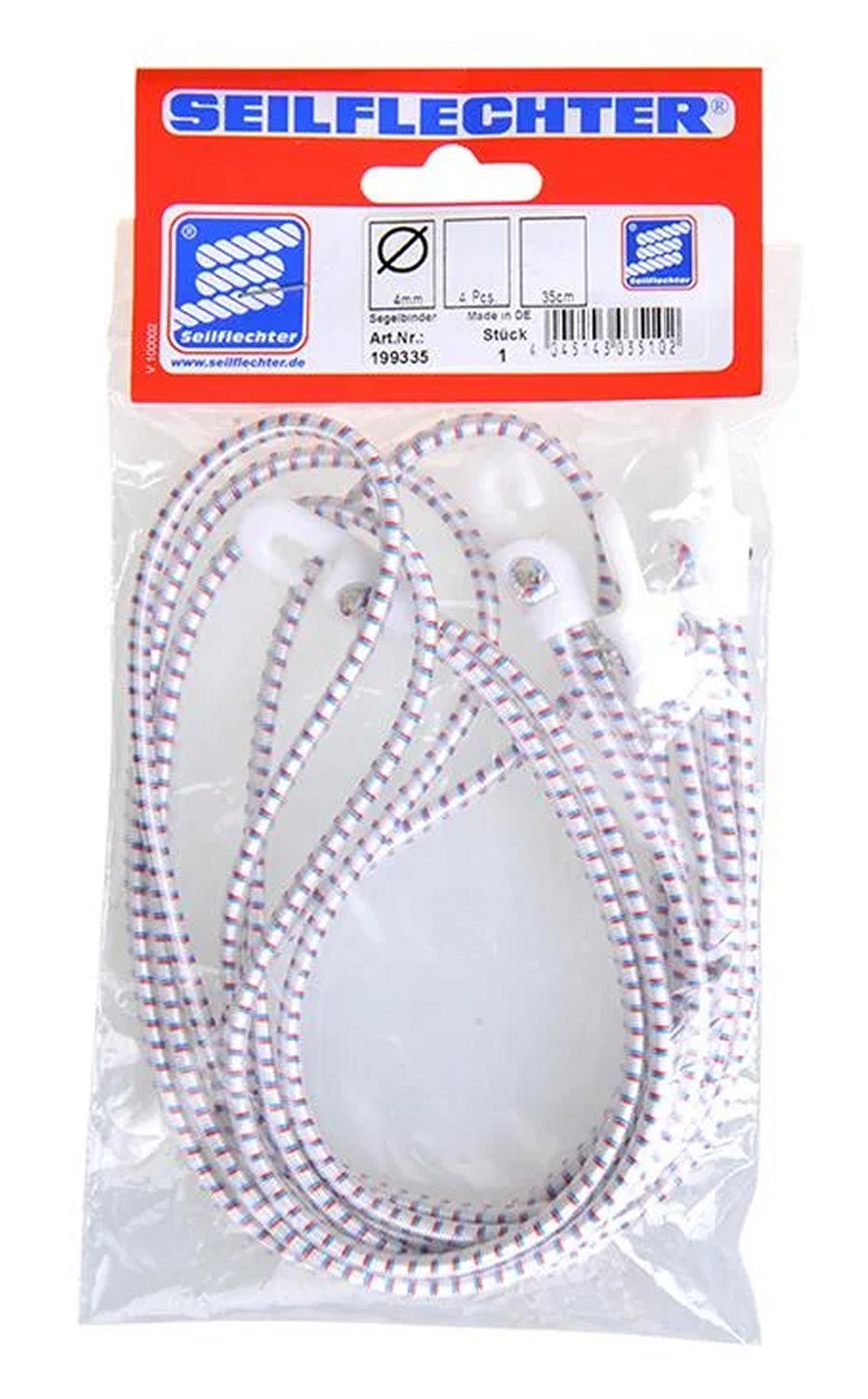 ProPlus SF_199335 4 Stück Segeleinbinder mit Nylonhaken weiß Länge 35cm