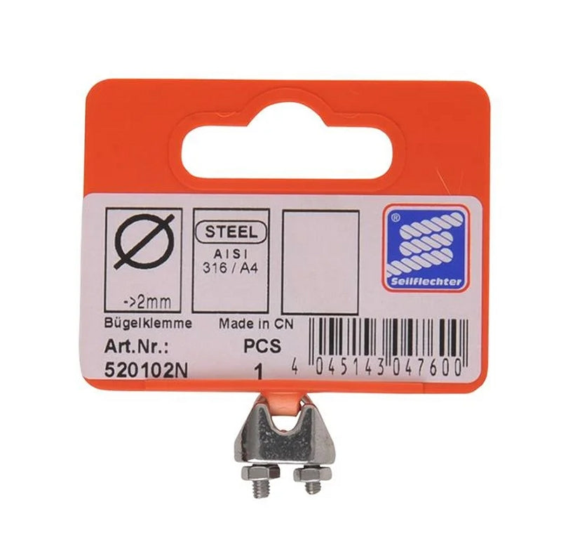 ProPlus SF_520102N Seilklemme 2-3mm A4 RVS AISI 316 Bügelklemme
