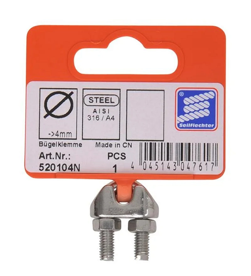 ProPlus SF_520104N Seilklemme 4-5mm A4 RVS AISI 316 Bügelklemme