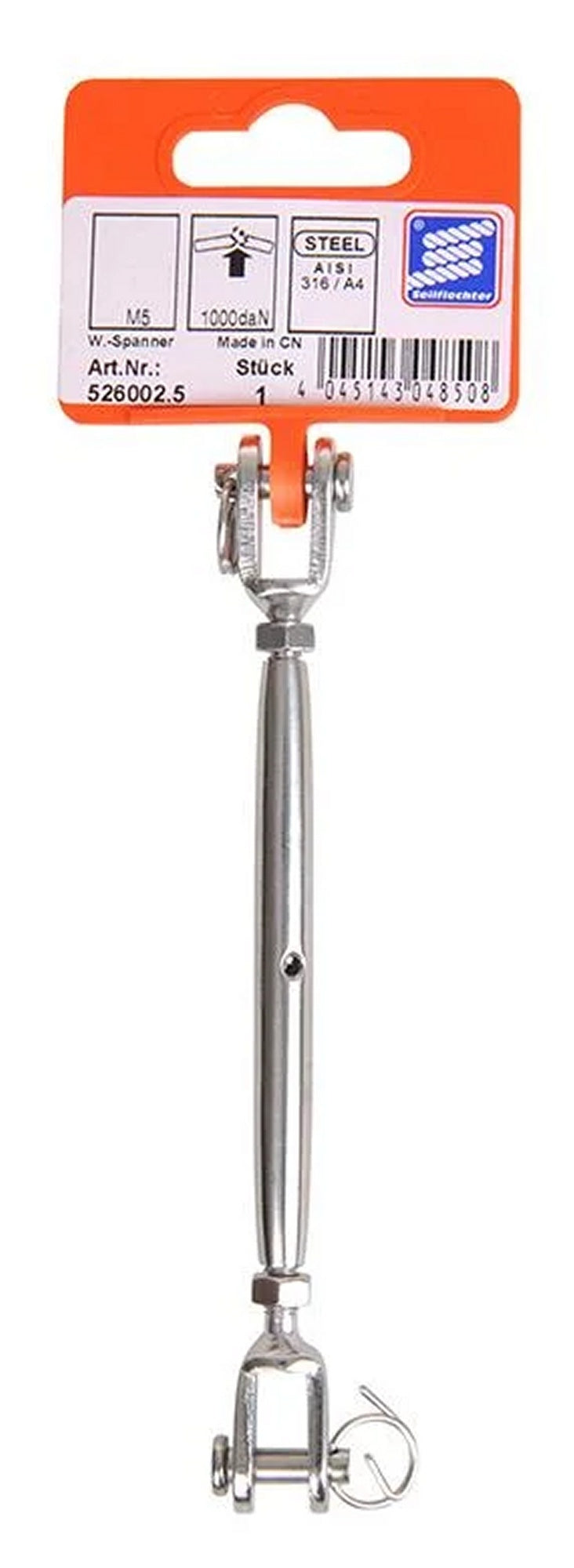 ProPlus SF_5260025 Wantenspanner M5 für Seil Ø2,5mm A4 RVS AISI 316 Spannschloß