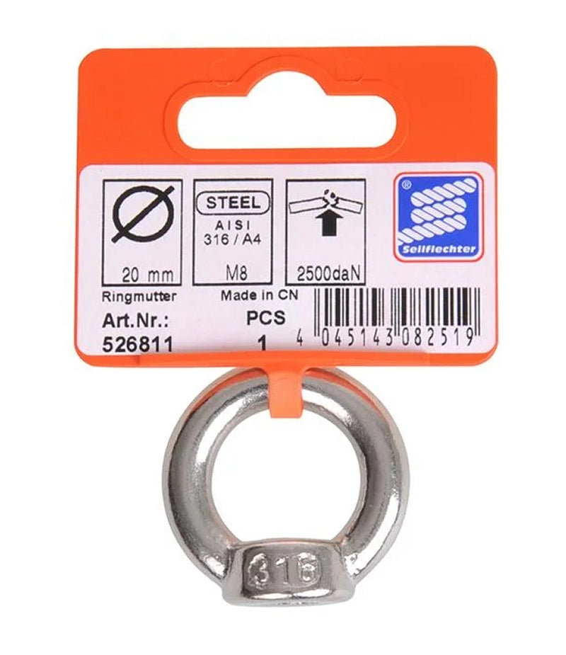 ProPlus SF_526811 Ringmutter M8 A4 RVS AISI 316 Kranöse