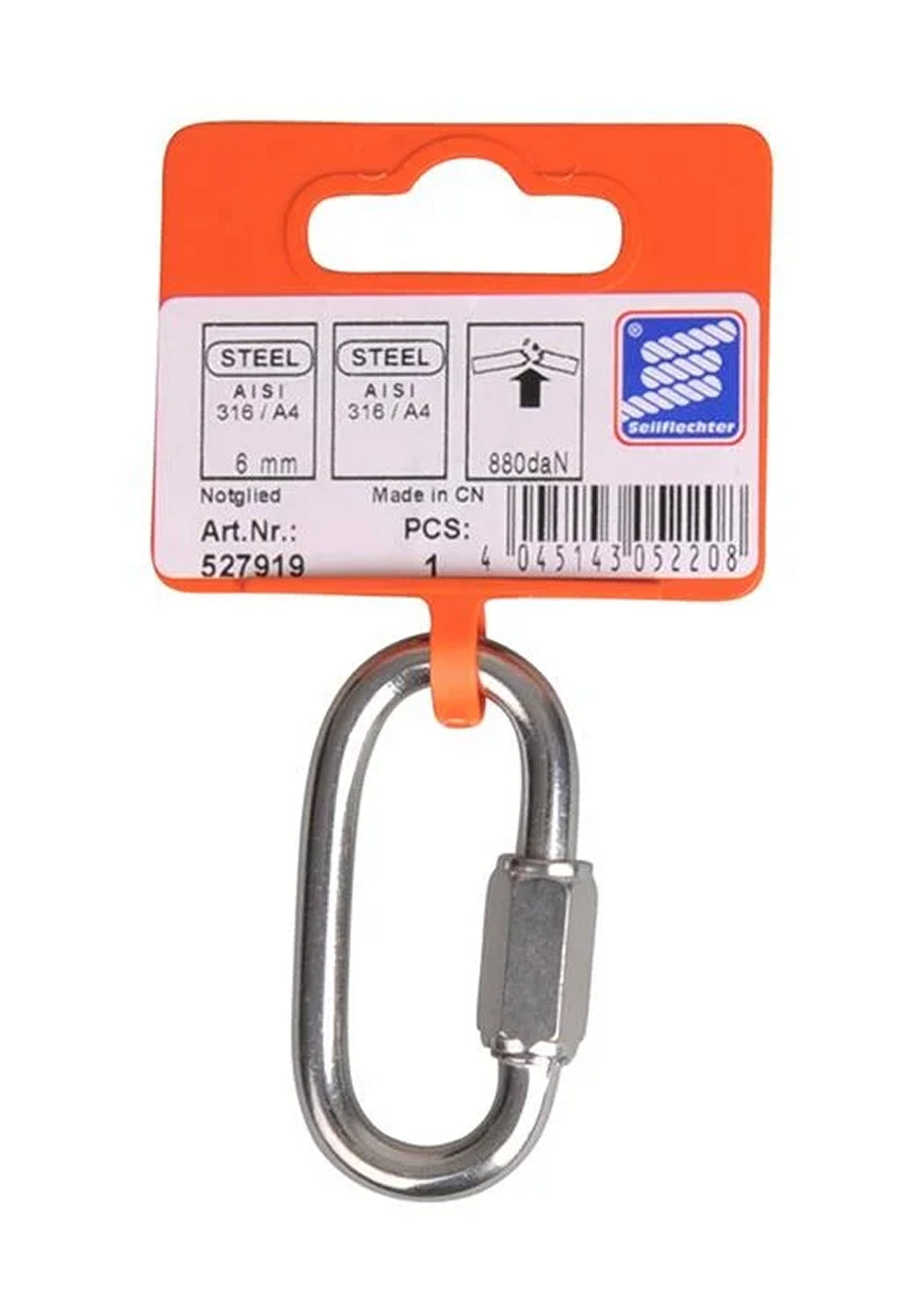 ProPlus SF_527919 Kettennotglied 6x45mm A4 RVS AISI 316 Kettenschnellverschluss