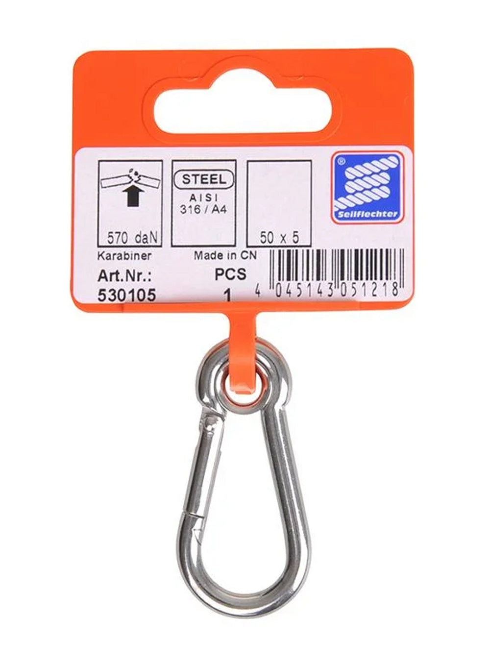 ProPlus SF_530105 Karabiner 50x5mm geschlossen 570 daN Karabinerhaken