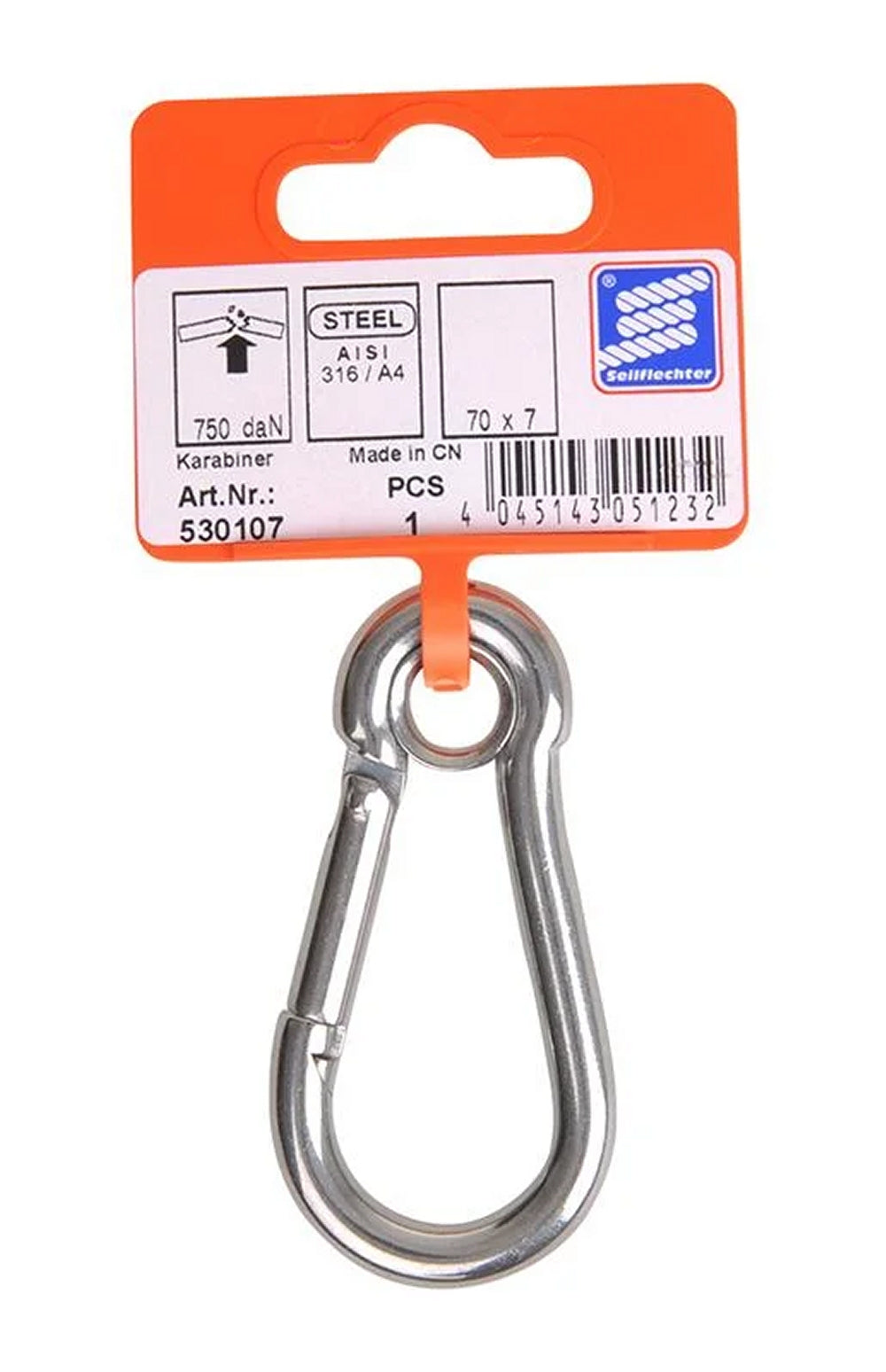 ProPlus SF_530107 Karabiner 70x7mm geschlossen 750 daN Karabinerhaken