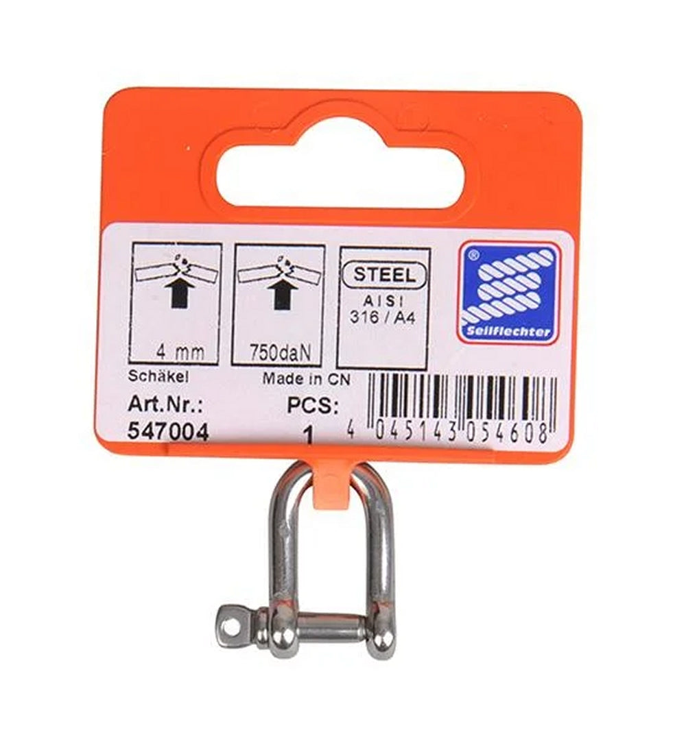 ProPlus SF_547004 D-Schäkel 4mm Rund Kurz 750 daN Verbindungselement