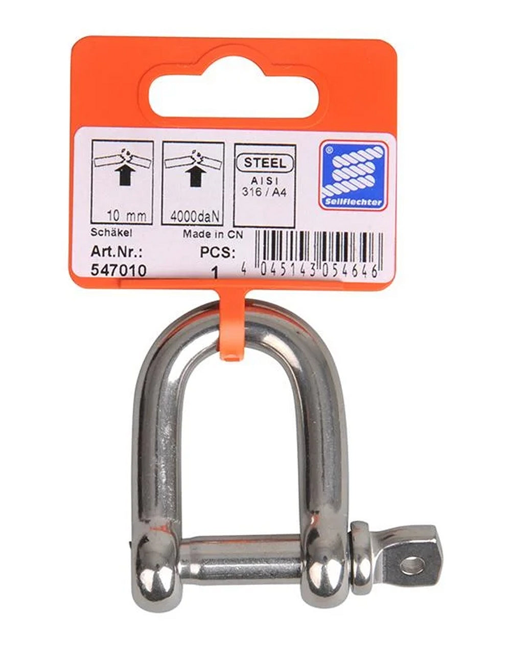 ProPlus SF_547010 D-Schäkel 10mm Rund Kurz 4000 daN Verbindungselement