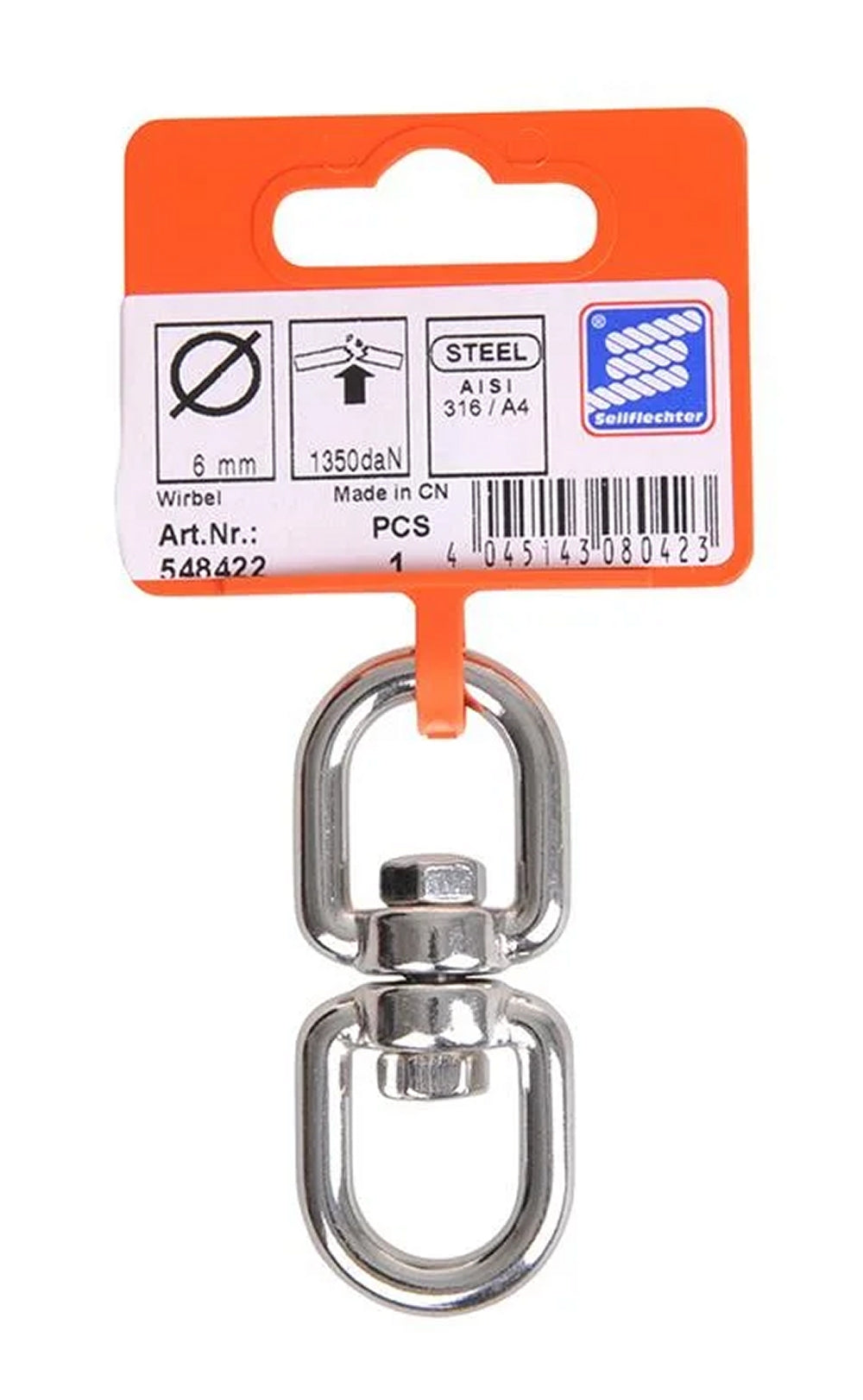 ProPlus SF_548422 Wirbelschäkel 6mm Auge-Auge 1350 daN Drehwirbel