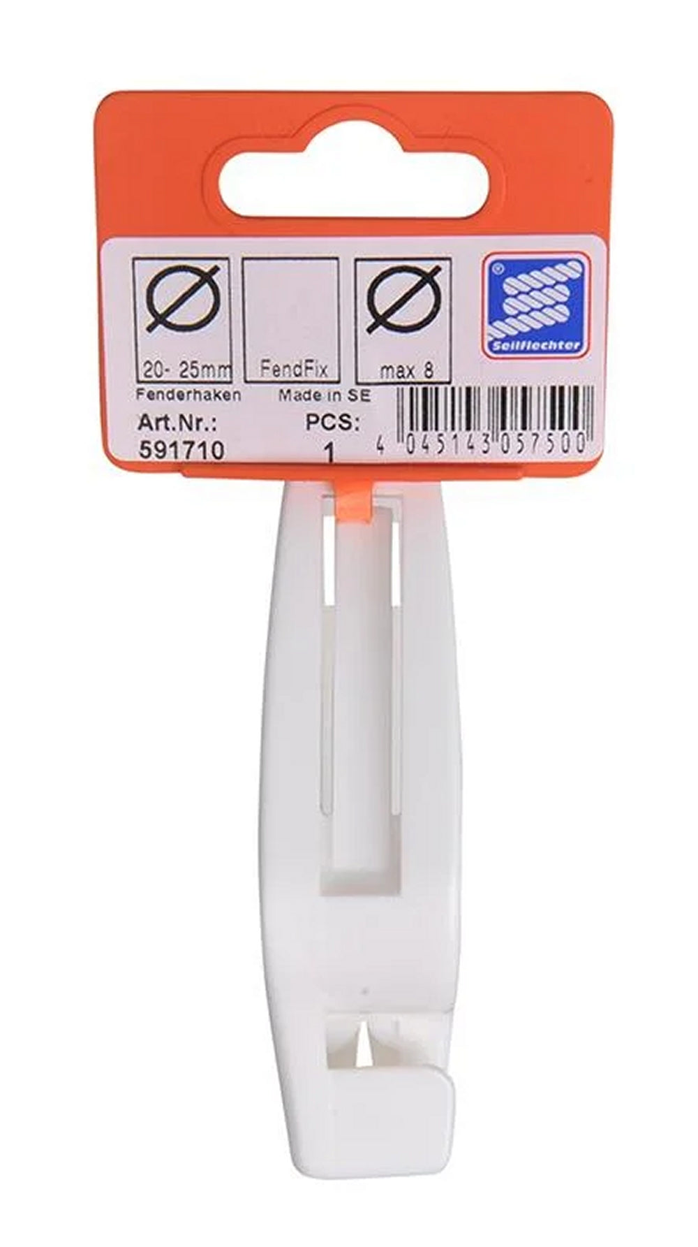 ProPlus SF_591710 Fenderhaken Kunststoff weiß für Reling 20-25mm Bootszubehör