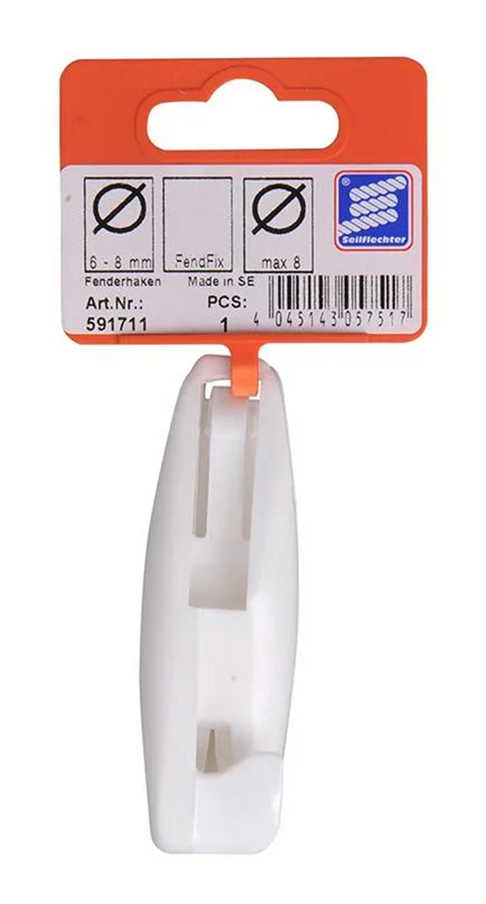 ProPlus SF_591711 Fenderhaken Kunststoff weiß für Reling 6-8mm Bootszubehör
