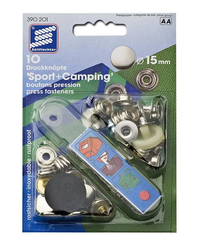 ProPlus SF_957012 Satz Druckknöpfe Stoff 15mm 10 Stück im Blister