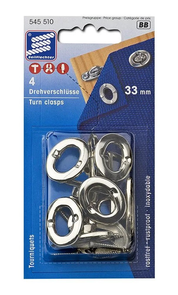 ProPlus SF_957016 Satz Drehverschlüsse 33mm 4 Stück im Blister