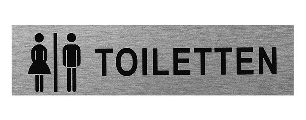 ProPlus SF_972074 Aluminium Türschild "Frau/Mann Toiletten" 160x40mm Tür Schild
