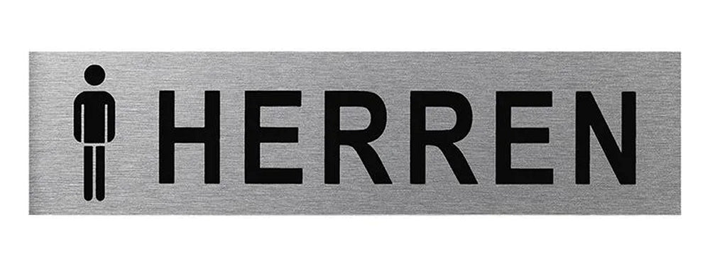 ProPlus SF_972076 Aluminium Türschild "Mann/Herren" 160x40mm Tür Schild