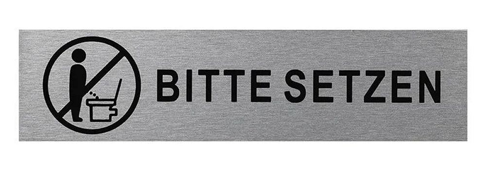 ProPlus SF_972080 Aluminium Türschild "Bitte Setzen" 160x40mm Tür Schild