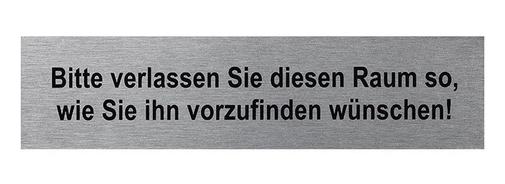 ProPlus SF_972081 Aluminium Türschild "Bitte verlassen Sie diesen Raum" 160x40mm Tür Schild