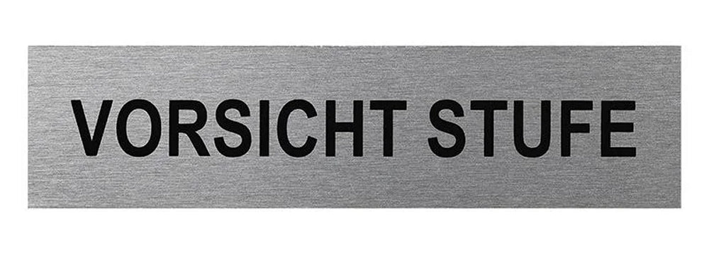 ProPlus SF_972082 Aluminium Türschild "Vorsicht Stufe" 160x40mm Tür Schild