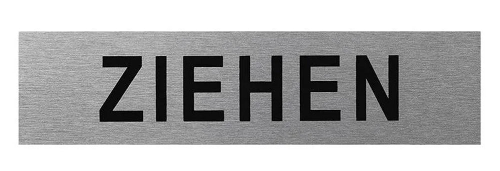 ProPlus SF_972084 Aluminium Türschild "Ziehen" 160x40mm Tür Schild