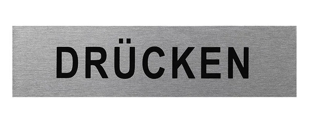 ProPlus SF_972085 Aluminium Türschild "Drücken" 160x40mm Tür Schild
