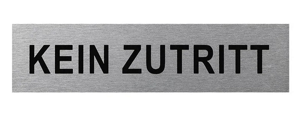 ProPlus SF_972089 Aluminium Türschild "Kein Zutritt" 160x40mm Tür Schild