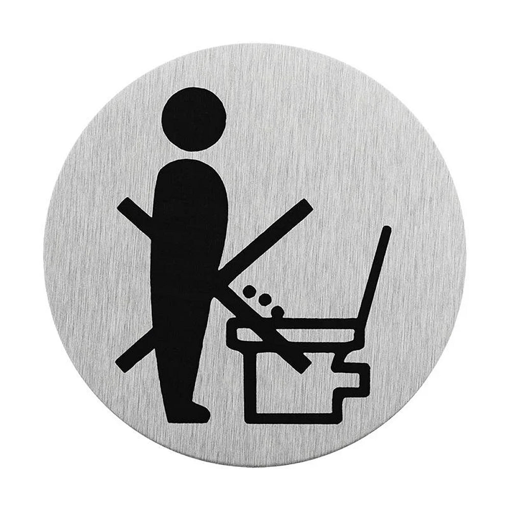 ProPlus SF_972092 Aluminium Türschild "Bild Bitte hinsetzen" Ø75mm Tür Schild