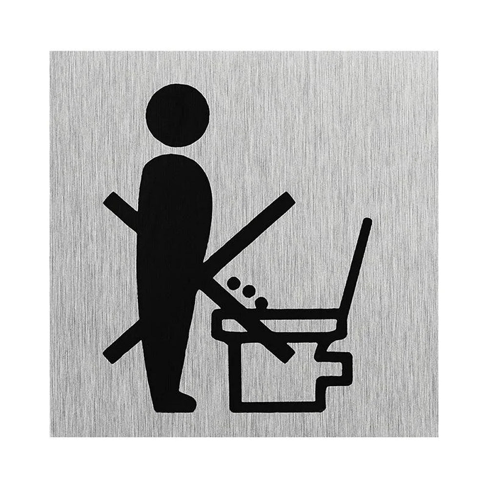 ProPlus SF_972098 Aluminium Türschild "Bild Bitte hinsetzen" 60x60mm Tür Schild