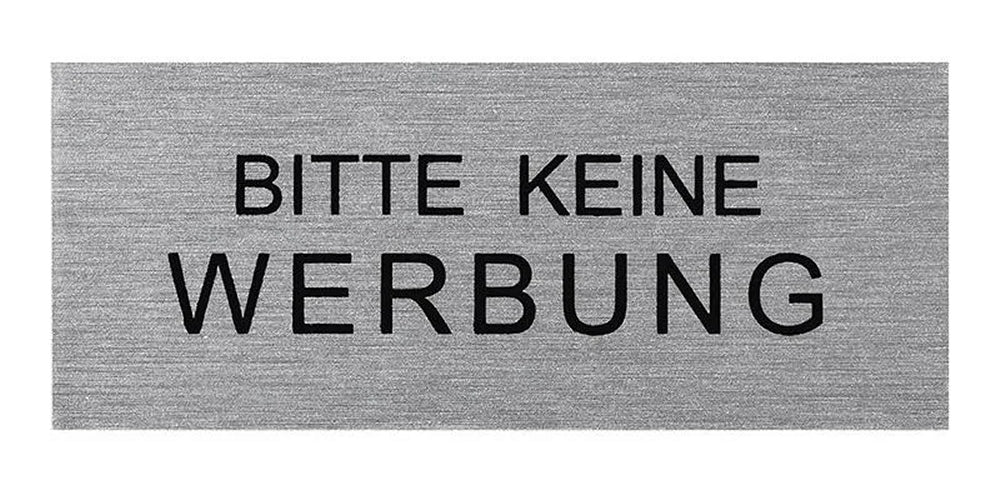 ProPlus SF_972099 Aluminium Türschild "Bild Bitte Keine Werbung" 60x25mm Tür Schild