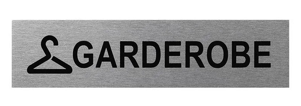 ProPlus SF_972110 Aluminium Türschild "Garderobe" 160x40mm Tür Schild