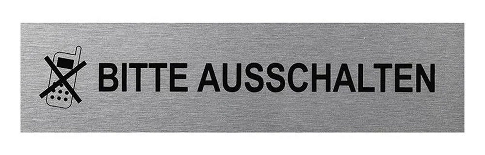ProPlus SF_972111 Aluminium Türschild "Handy bitte ausschalten" 160x40mm Tür Schild