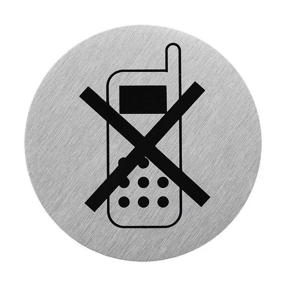 ProPlus SF_972127 Aluminium Türschild "Bild Handy ausschalten" Ø75mm Tür Schild