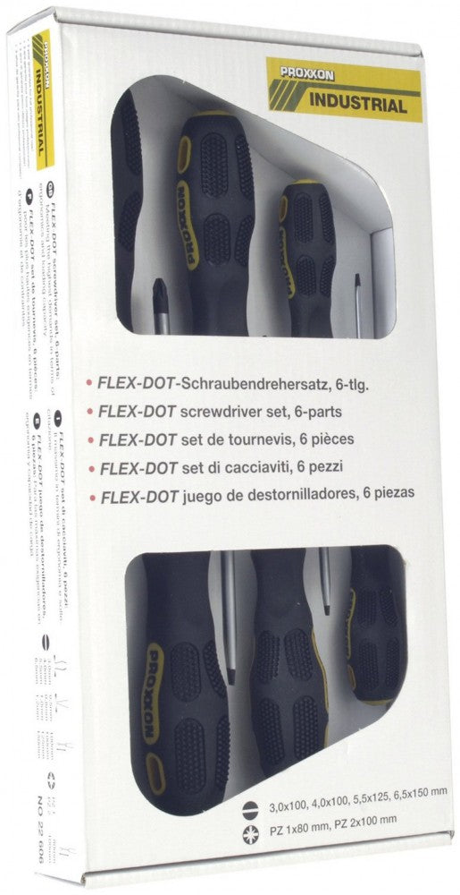PROXXON 22606 FLEX DOT Schraubendreher Satz 2 x PZ Kreuzschlitz & 4 x Schlitzschraubendreher 6tlg