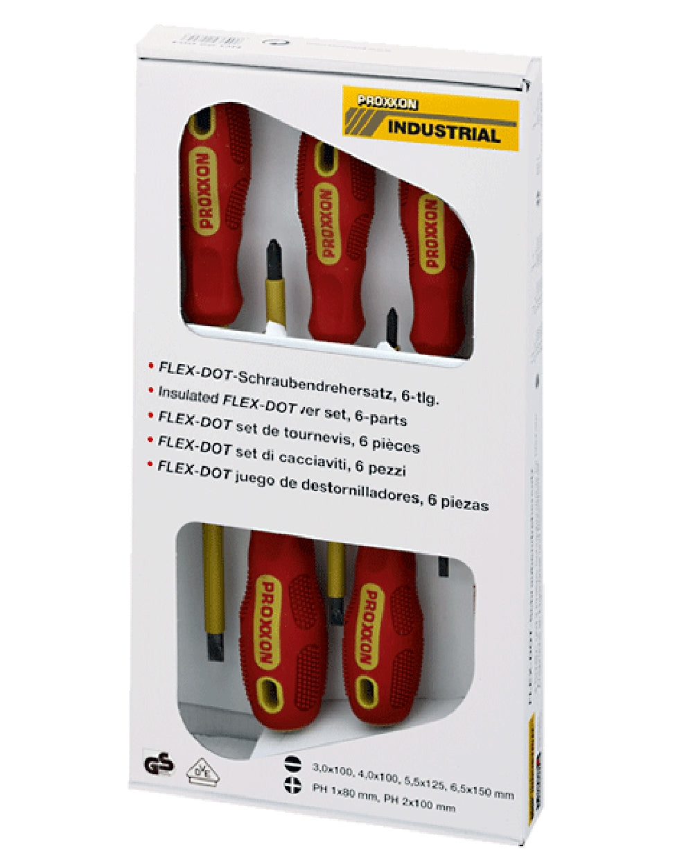 PROXXON 22630 VDE Schraubendreher Satz Schlitz- und Kreuzklingen 6 teilig