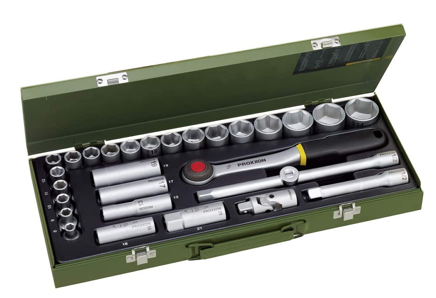 PROXXON 23000 Nusskasten Knarrenkasten Antrieb 12,5mm (1/2") 29teilig