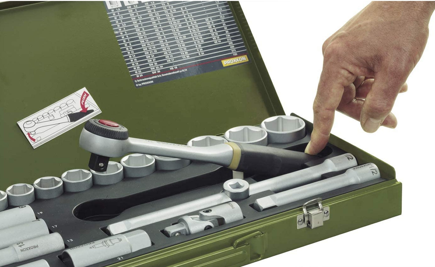 PROXXON 23000 Nusskasten Knarrenkasten Antrieb 12,5mm (1/2") 29teilig