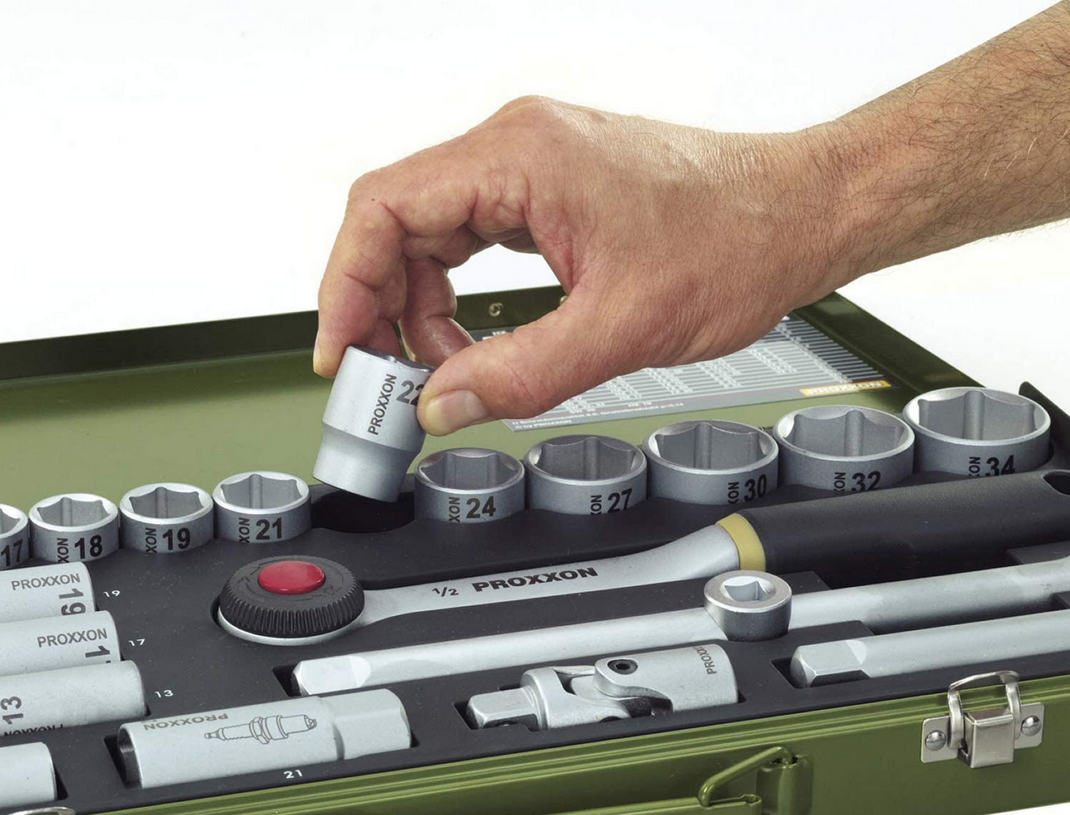 PROXXON 23000 Nusskasten Knarrenkasten Antrieb 12,5mm (1/2") 29teilig