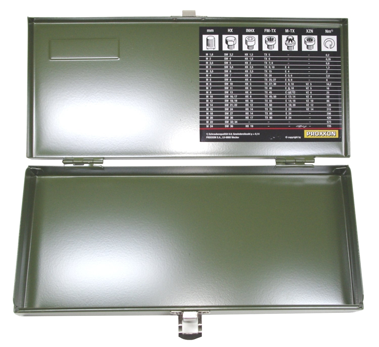 PROXXON 2315 Metallkoffer Leerkoffer Metallkasten leer 295x130x45mm