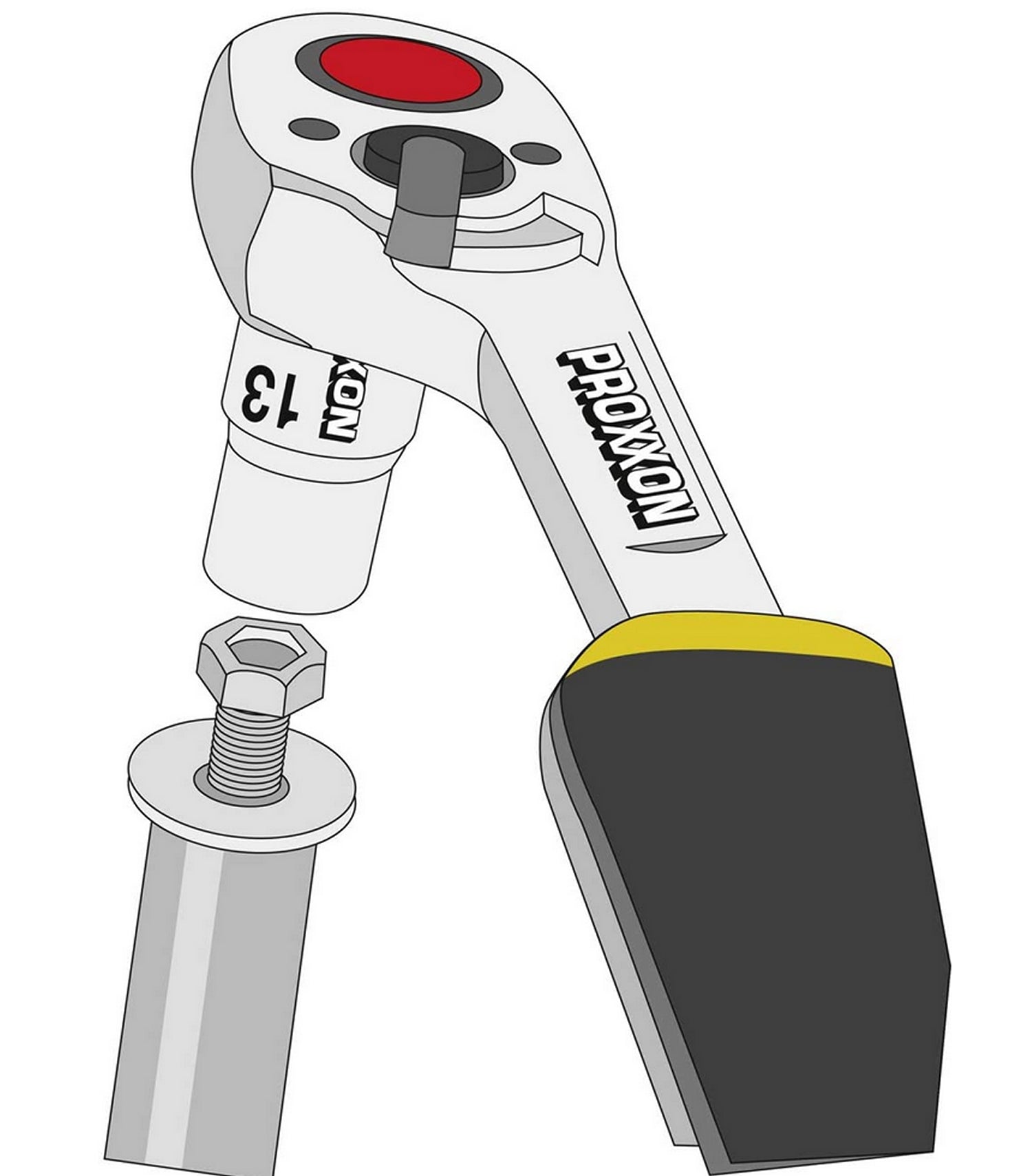PROXXON 23294 ZOLL Steckschlüsselsatz mit 6,3mm (1/4") + 12,5mm (1/2") Antrieb ZOLL Werkzeug bis 1 3/8"