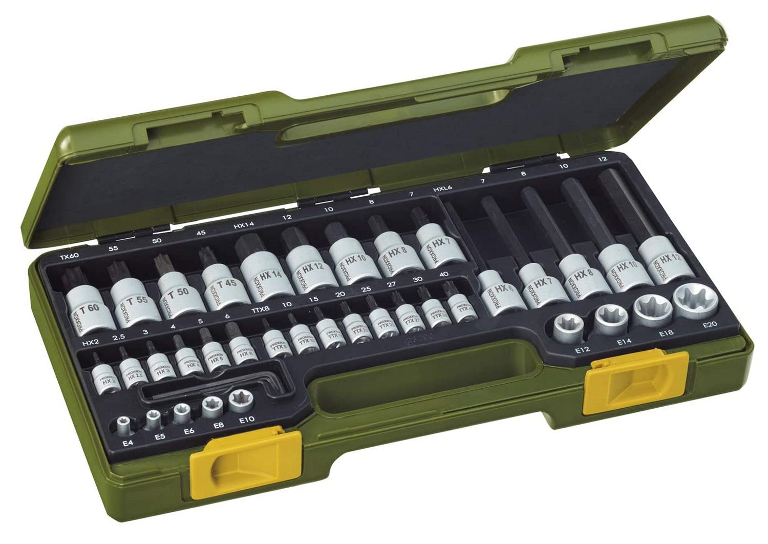 PROXXON 23290 Spezialsatz für TORX und Innensechskant Schrauben, 42 teiliger Satz