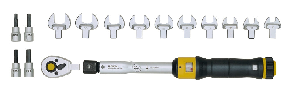 PROXXON 23341 Drehmomentschlüssel MC60-Multi 12-60 Nm mit Einsteckwerkzeugen