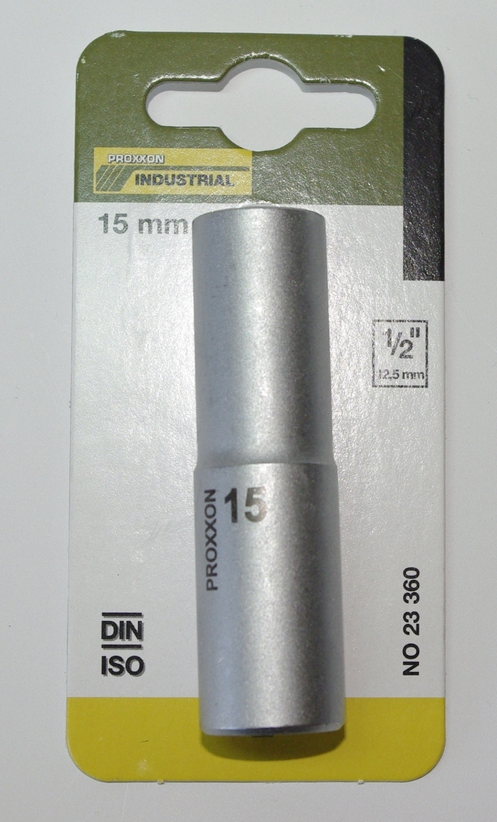 PROXXON 23360 Tiefbett Steckschlüsseleinsatz / Nuss 15mm Antrieb 12,5mm (1/2")