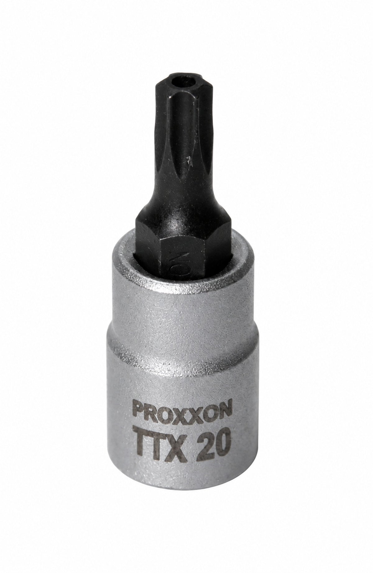 PROXXON 23758 Torx Einsatz TTX20 Antrieb 6,3mm (1/4") mit Stirnlochbohrung