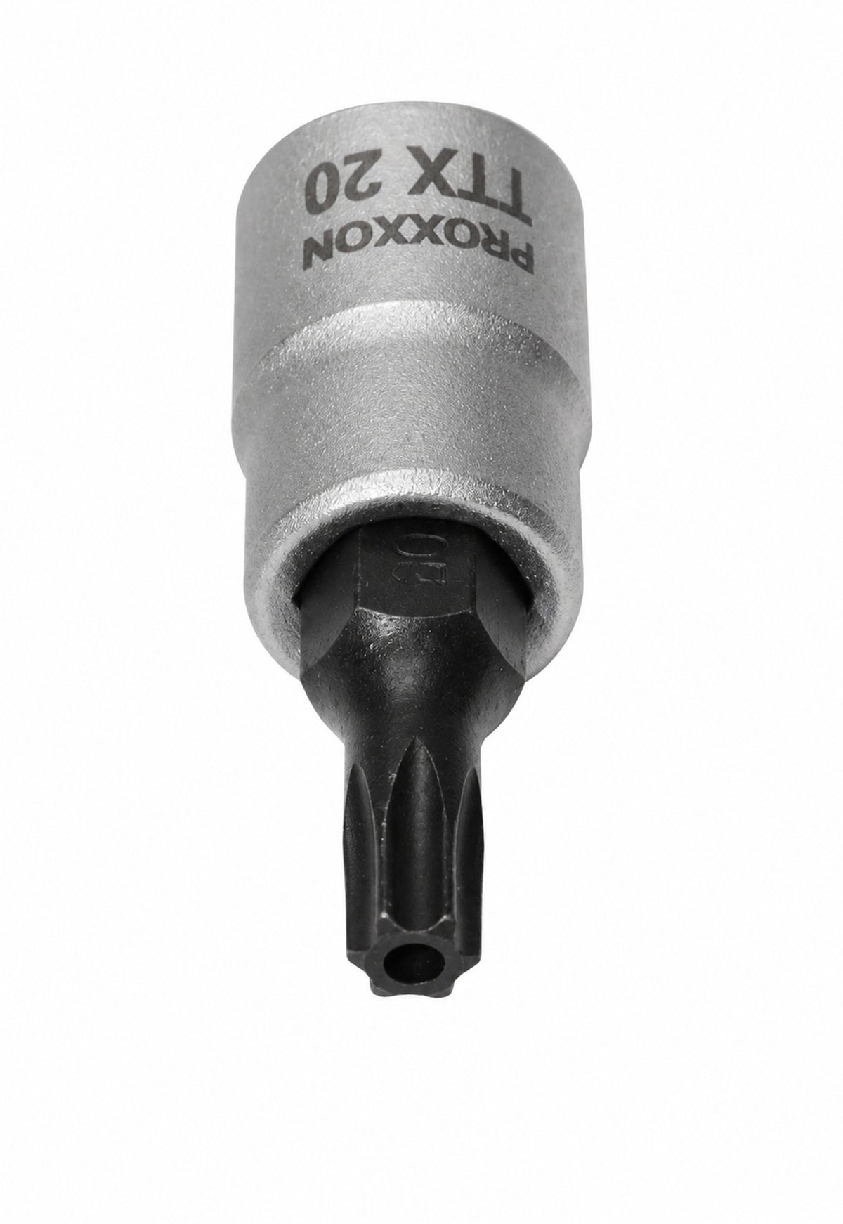 PROXXON 23758 Torx Einsatz TTX20 Antrieb 6,3mm (1/4") mit Stirnlochbohrung