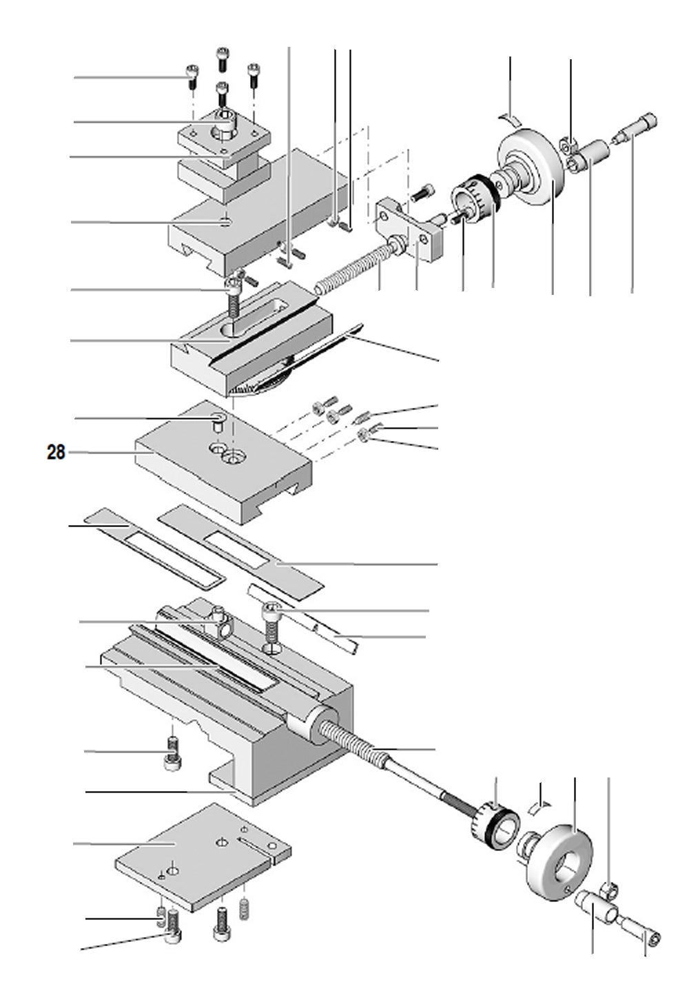 PROXXON 24002-03-28 Planschlitten für Drehmaschine PD 250/E