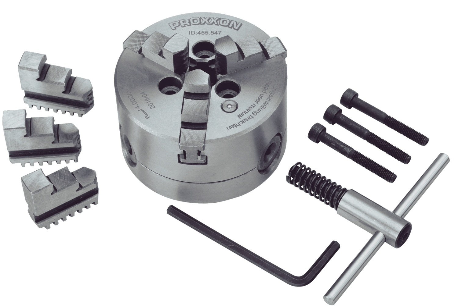 PROXXON 24034 Dreibacken Drehfutter, zentrisch spannend für PD250/e