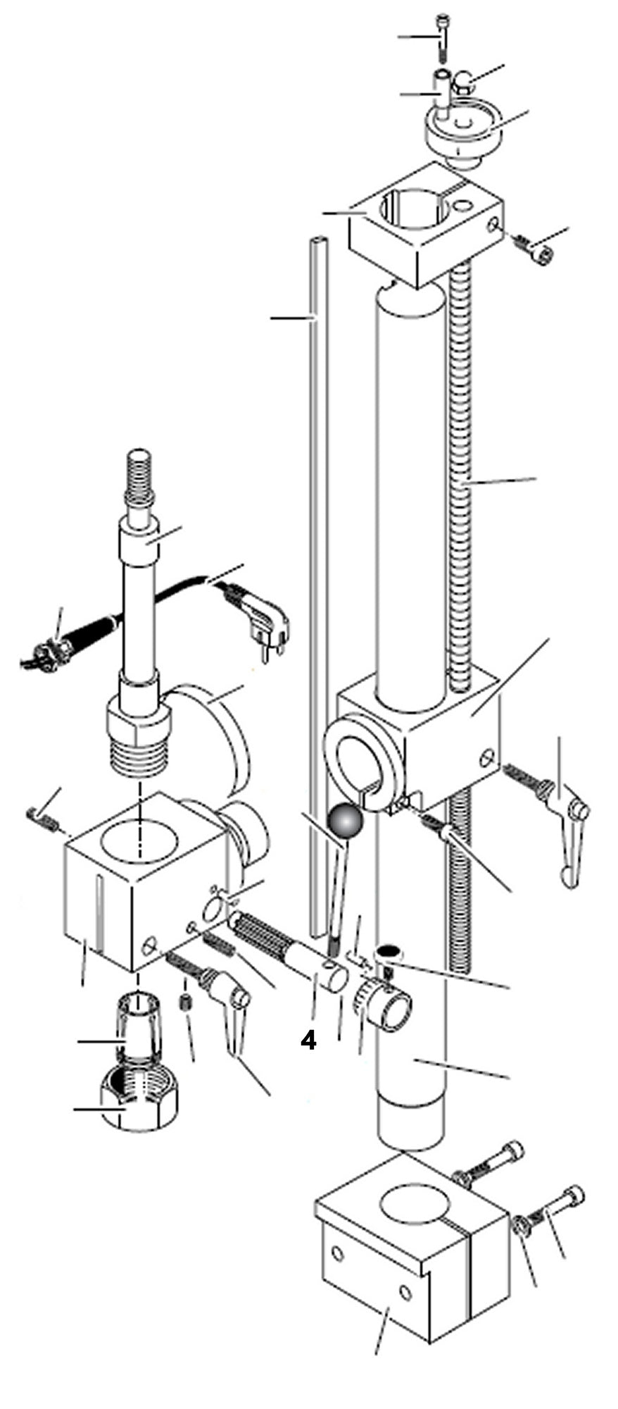 PROXXON 24104-04 Schaft für Vorschub für Feinfräse FF230 & Bohr- und Fräseinrichtung PF230