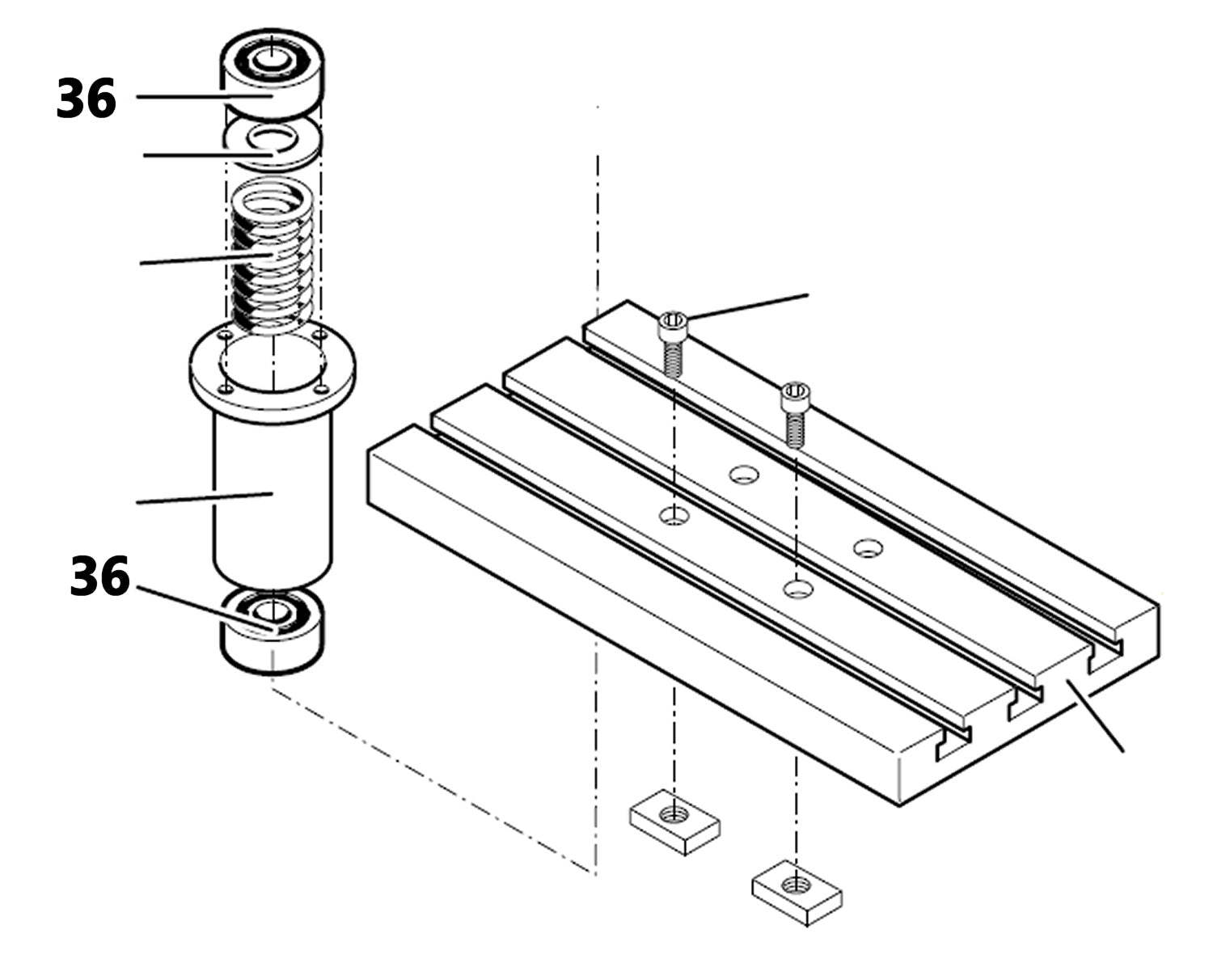 PROXXON 24104-36 Kugellager für Feinfräse FF230 & Bohr- und Fräseinrichtung PF230
